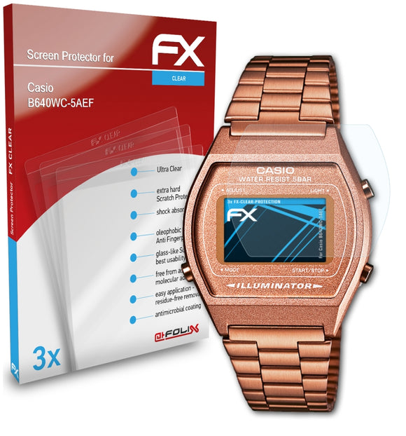 atFoliX FX-Clear Schutzfolie für Casio B640WC-5AEF