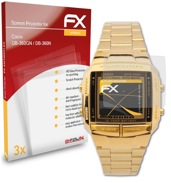 atFoliX FX-Antireflex Displayschutzfolie für Casio DB-360GN / DB-360N