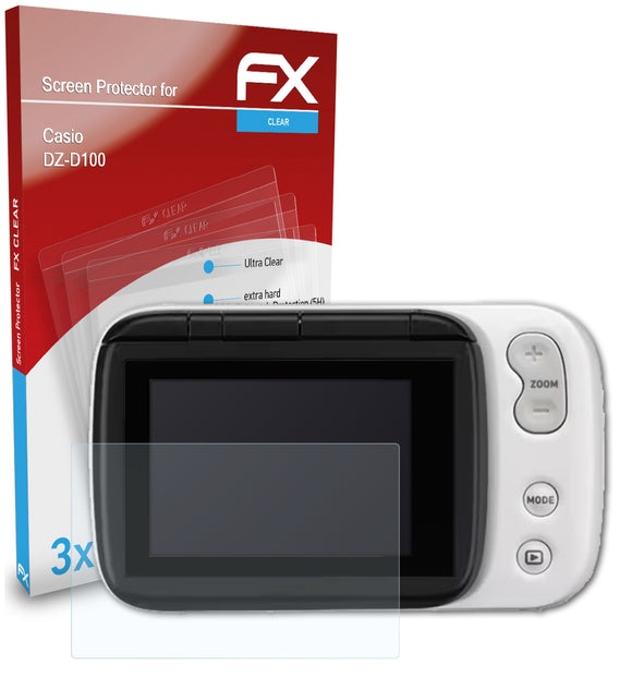 atFoliX FX-Clear Schutzfolie für Casio DZ-D100