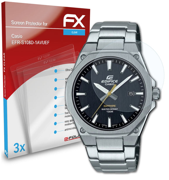 atFoliX FX-Clear Schutzfolie für Casio EFR-S108D-1AVUEF