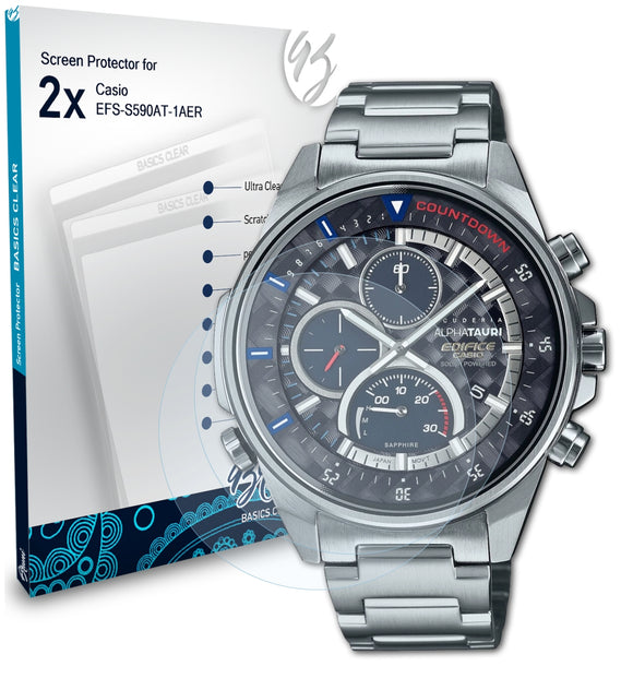 Bruni Basics-Clear Displayschutzfolie für Casio EFS-S590AT-1AER