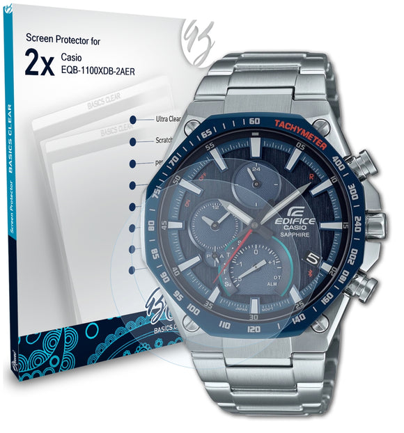 Bruni Basics-Clear Displayschutzfolie für Casio EQB-1100XDB-2AER