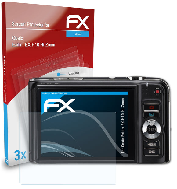 atFoliX FX-Clear Schutzfolie für Casio Exilim EX-H10 Hi-Zoom