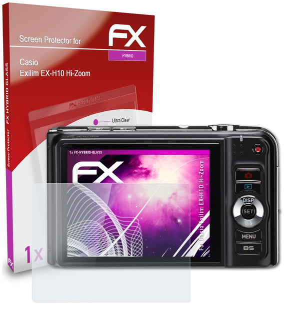 atFoliX FX-Hybrid-Glass Panzerglasfolie für Casio Exilim EX-H10 Hi-Zoom