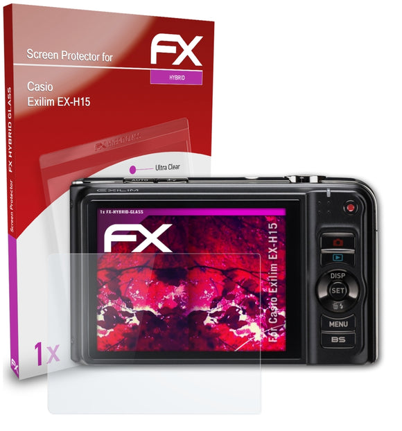atFoliX FX-Hybrid-Glass Panzerglasfolie für Casio Exilim EX-H15