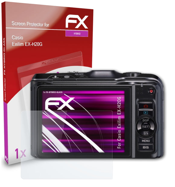 atFoliX FX-Hybrid-Glass Panzerglasfolie für Casio Exilim EX-H20G