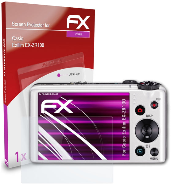 atFoliX FX-Hybrid-Glass Panzerglasfolie für Casio Exilim EX-ZR100