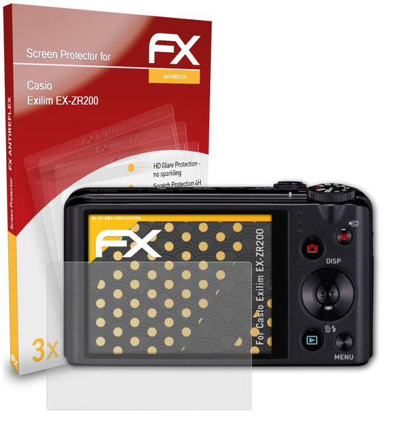 atFoliX FX-Antireflex Displayschutzfolie für Casio Exilim EX-ZR200
