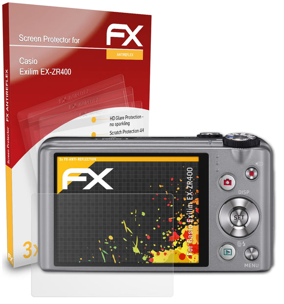 atFoliX FX-Antireflex Displayschutzfolie für Casio Exilim EX-ZR400