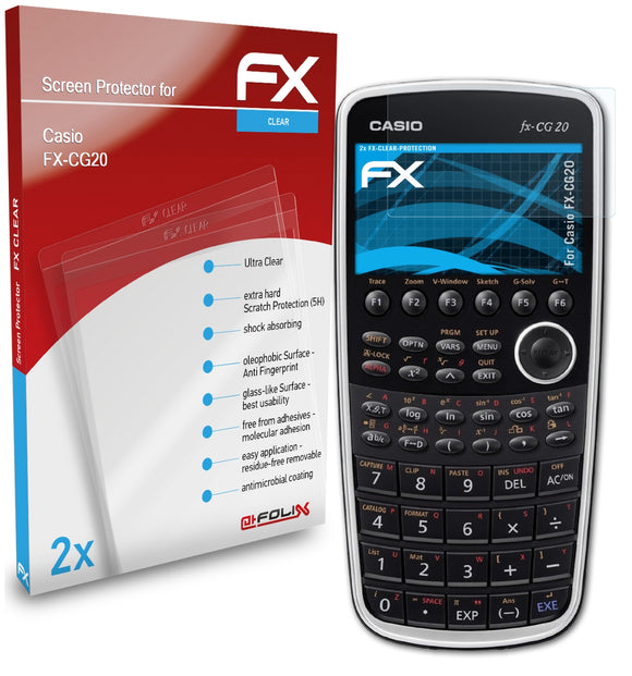 atFoliX FX-Clear Schutzfolie für Casio FX-CG20