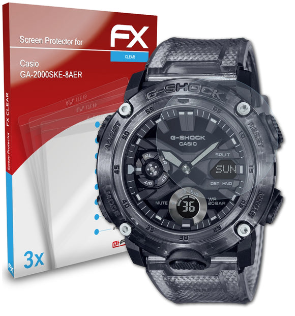 atFoliX FX-Clear Schutzfolie für Casio GA-2000SKE-8AER