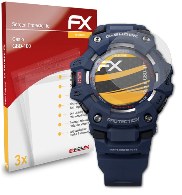 atFoliX FX-Antireflex Displayschutzfolie für Casio GBD-100
