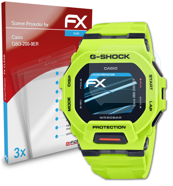 atFoliX FX-Clear Schutzfolie für Casio GBD-200-9ER