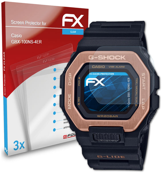 atFoliX FX-Clear Schutzfolie für Casio GBX-100NS-4ER