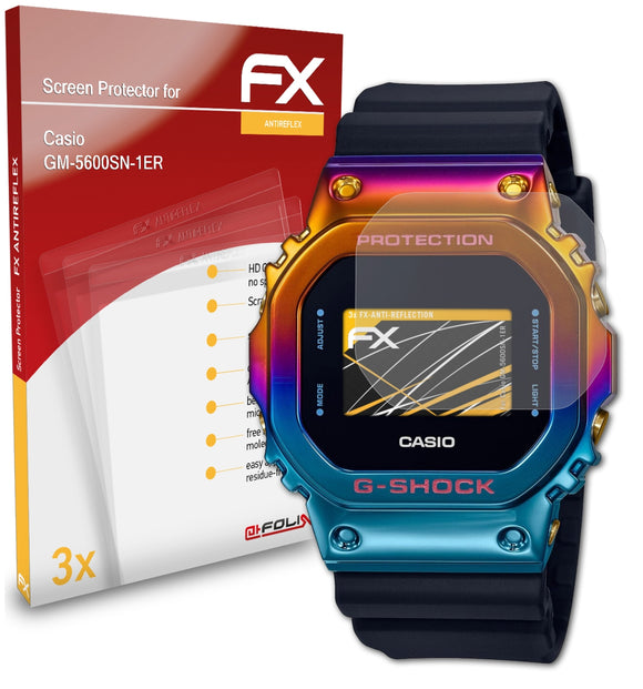 atFoliX FX-Antireflex Displayschutzfolie für Casio GM-5600SN-1ER