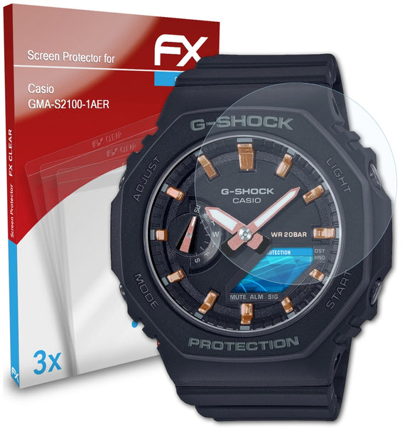 atFoliX FX-Clear Schutzfolie für Casio GMA-S2100-1AER