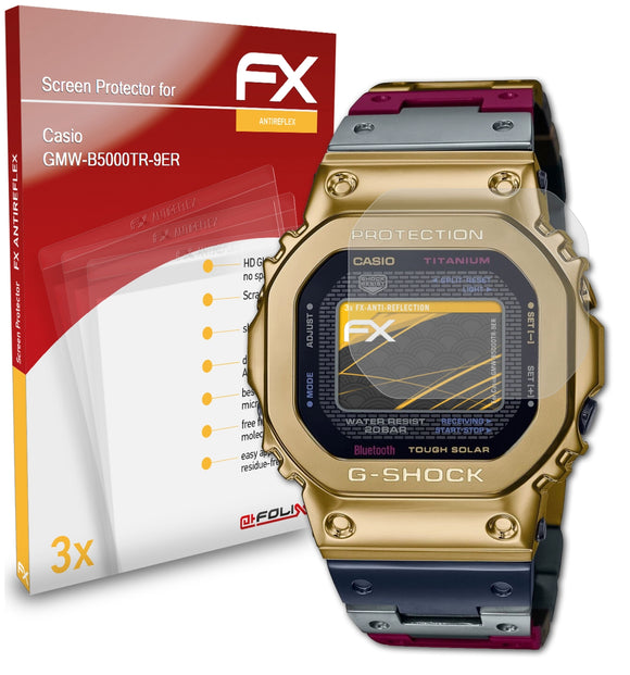 atFoliX FX-Antireflex Displayschutzfolie für Casio GMW-B5000TR-9ER
