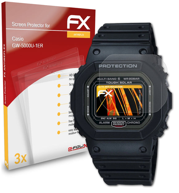 atFoliX FX-Antireflex Displayschutzfolie für Casio GW-5000U-1ER