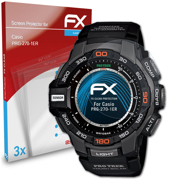 atFoliX FX-Clear Schutzfolie für Casio PRG-270-1ER