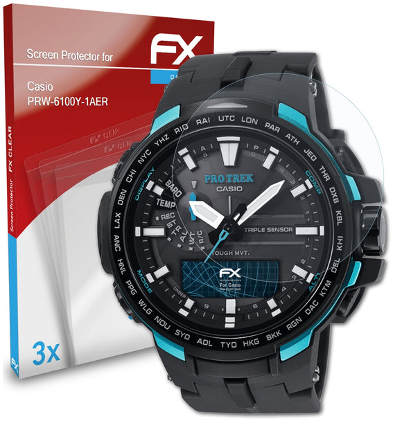 atFoliX FX-Clear Schutzfolie für Casio PRW-6100Y-1AER