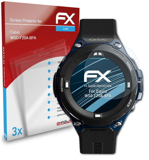 atFoliX FX-Clear Schutzfolie für Casio WSD-F20A-BPA