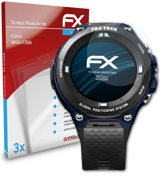 atFoliX FX-Clear Schutzfolie für Casio WSD-F20A