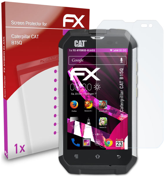 atFoliX FX-Hybrid-Glass Panzerglasfolie für Caterpillar CAT B15Q