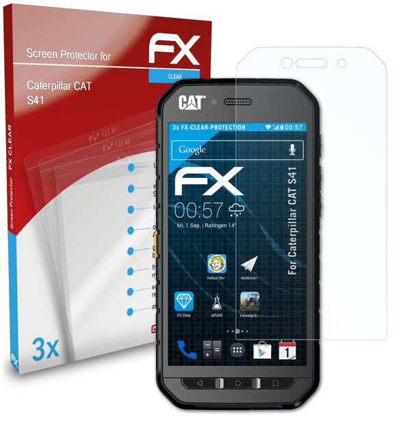 atFoliX FX-Clear Schutzfolie für Caterpillar CAT S41