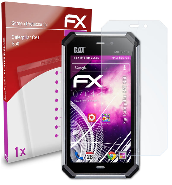 atFoliX FX-Hybrid-Glass Panzerglasfolie für Caterpillar CAT S50