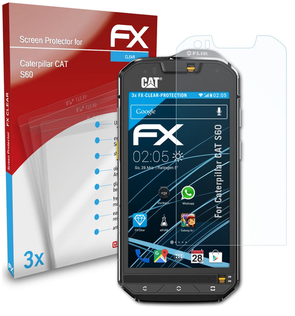 atFoliX FX-Clear Schutzfolie für Caterpillar CAT S60