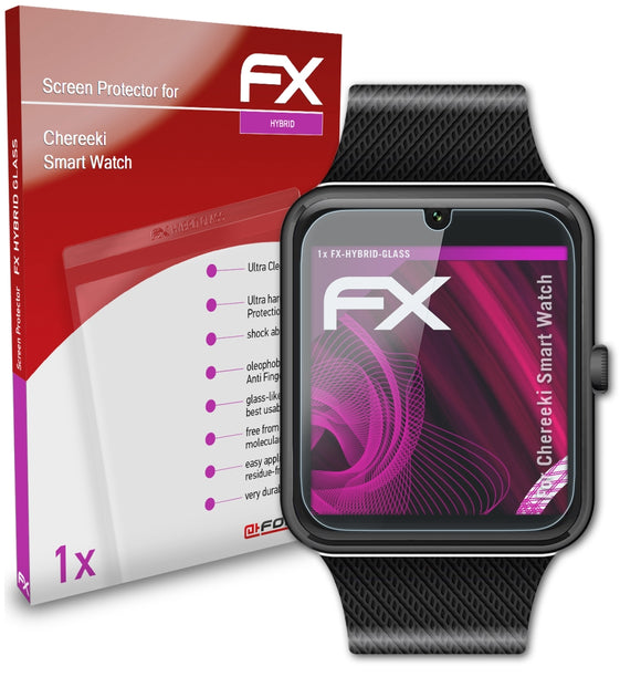 atFoliX FX-Hybrid-Glass Panzerglasfolie für Chereeki Smart Watch