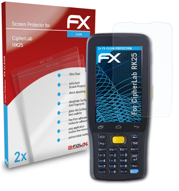 atFoliX FX-Clear Schutzfolie für CipherLab RK25