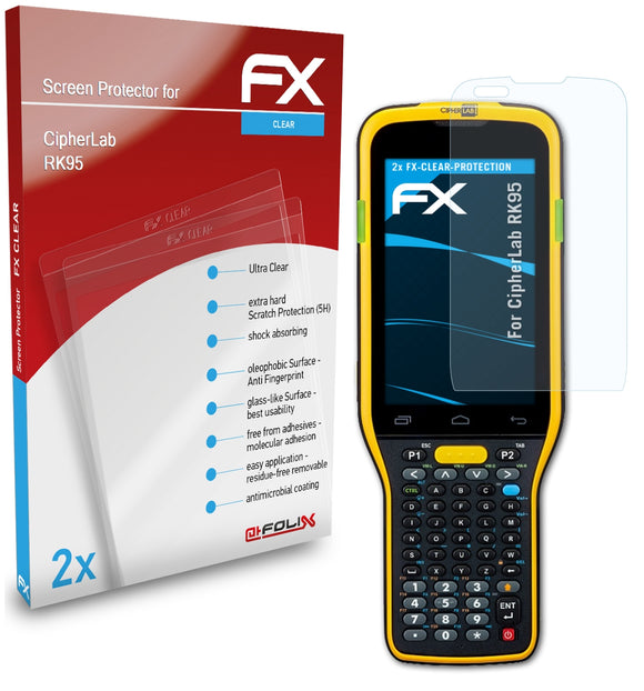 atFoliX FX-Clear Schutzfolie für CipherLab RK95