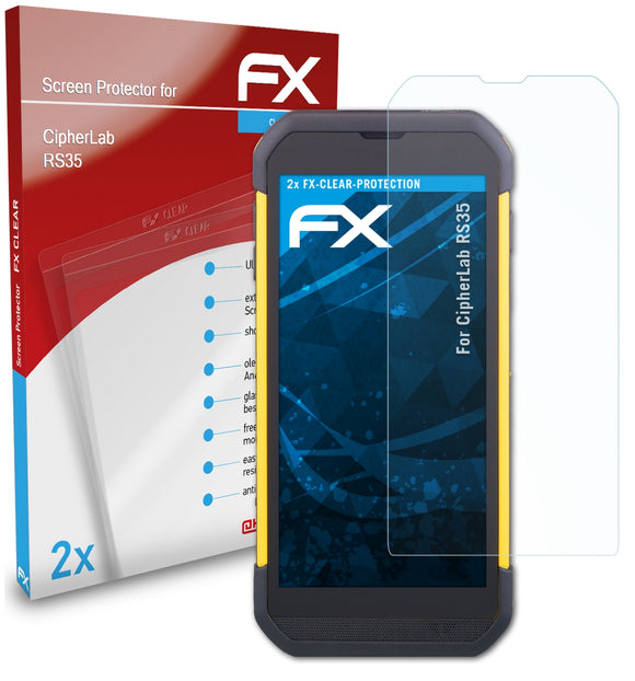 atFoliX FX-Clear Schutzfolie für CipherLab RS35