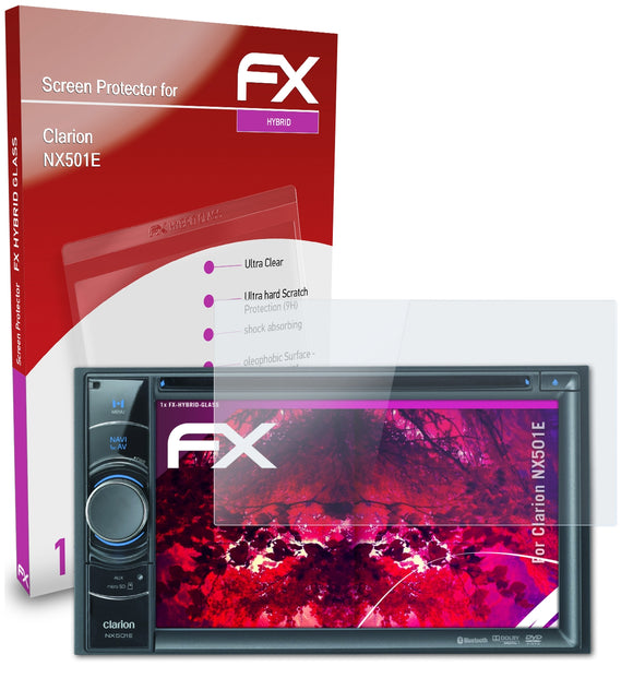 atFoliX FX-Hybrid-Glass Panzerglasfolie für Clarion NX501E