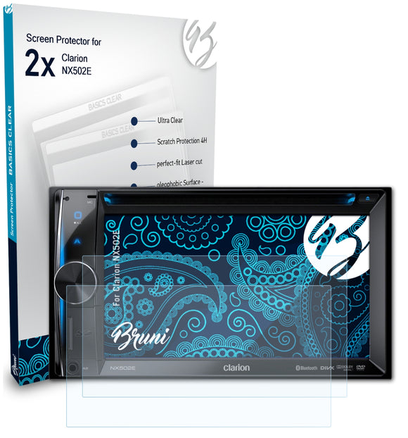 Bruni Basics-Clear Displayschutzfolie für Clarion NX502E