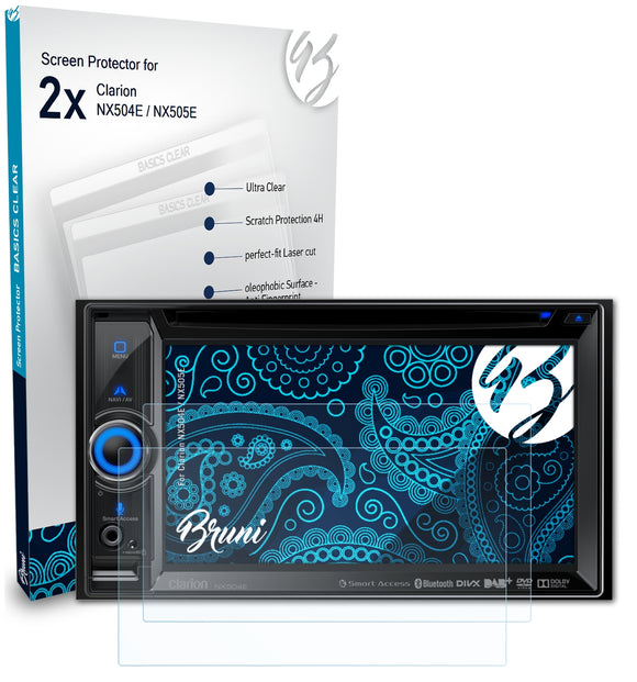 Bruni Basics-Clear Displayschutzfolie für Clarion NX504E / NX505E