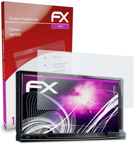 atFoliX FX-Hybrid-Glass Panzerglasfolie für Clarion NX702E