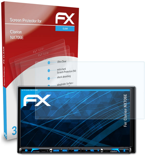atFoliX FX-Clear Schutzfolie für Clarion NX706E