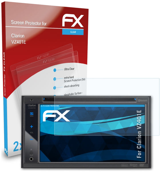 atFoliX FX-Clear Schutzfolie für Clarion VZ401E