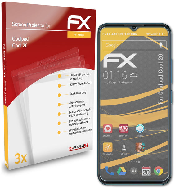 atFoliX FX-Antireflex Displayschutzfolie für Coolpad Cool 20