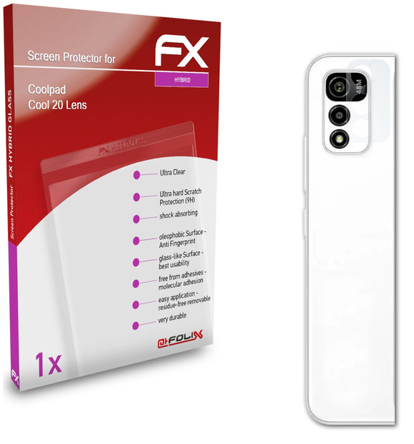 atFoliX FX-Hybrid-Glass Panzerglasfolie für Coolpad Cool 20 Lens