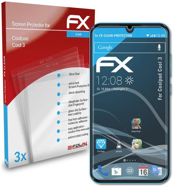 atFoliX FX-Clear Schutzfolie für Coolpad Cool 3