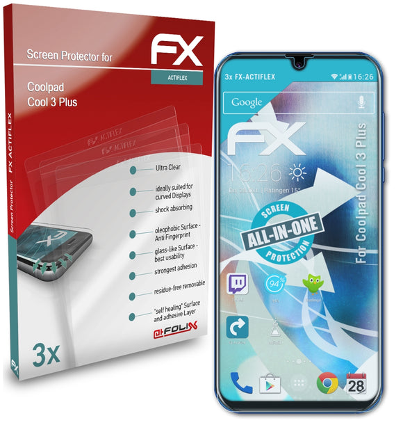 atFoliX FX-ActiFleX Displayschutzfolie für Coolpad Cool 3 Plus