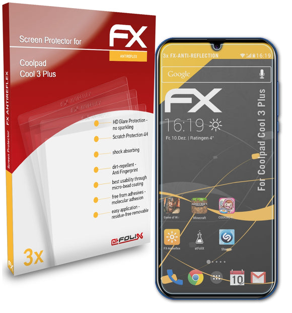 atFoliX FX-Antireflex Displayschutzfolie für Coolpad Cool 3 Plus