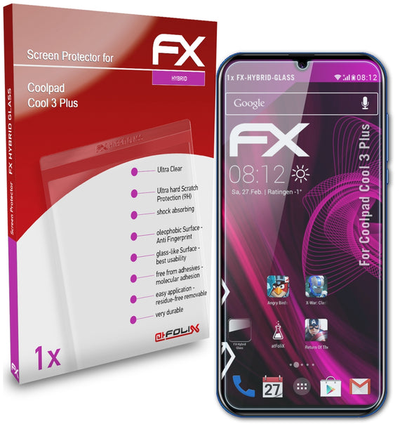 atFoliX FX-Hybrid-Glass Panzerglasfolie für Coolpad Cool 3 Plus