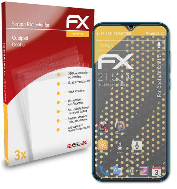 atFoliX FX-Antireflex Displayschutzfolie für Coolpad Cool 5