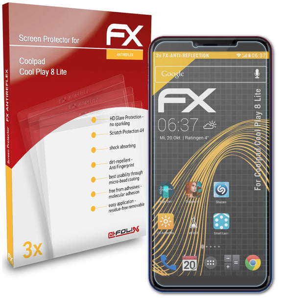 atFoliX FX-Antireflex Displayschutzfolie für Coolpad Cool Play 8 Lite