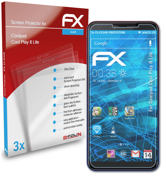 atFoliX FX-Clear Schutzfolie für Coolpad Cool Play 8 Lite
