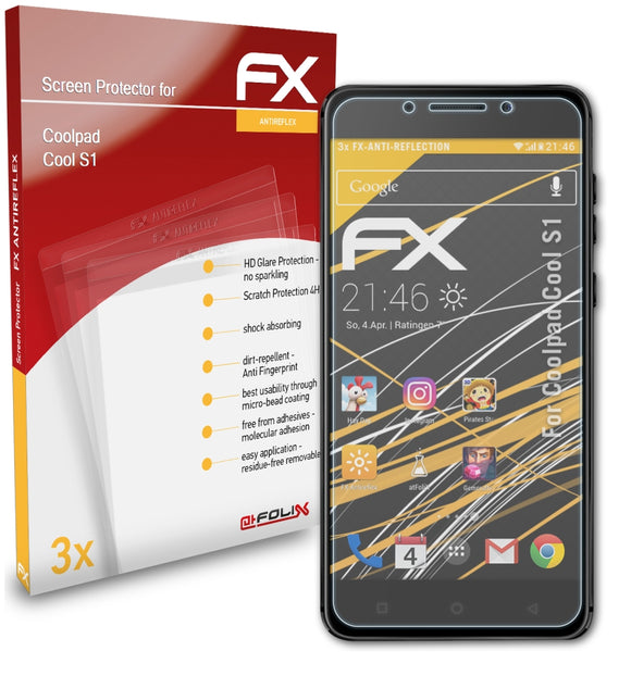 atFoliX FX-Antireflex Displayschutzfolie für Coolpad Cool S1